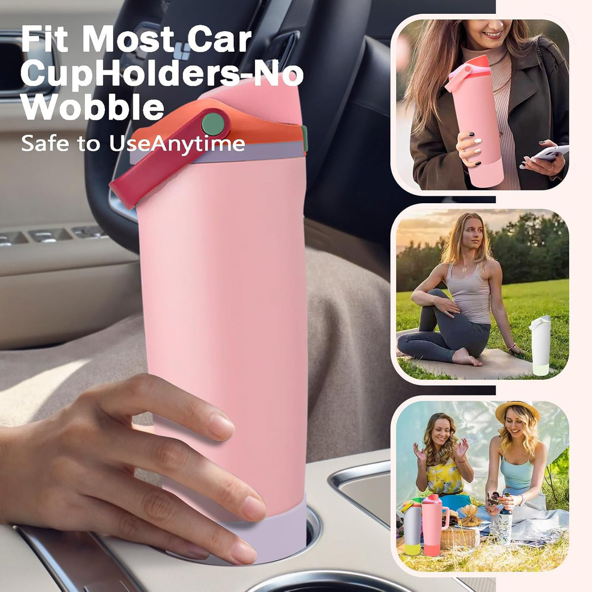 Owala Silicone Boot - Non-Slip, Scratch-Resistant Stability Enhancer for 30oz & 40oz Bottles | 18 Colors Available (Sparkling Sherbet)