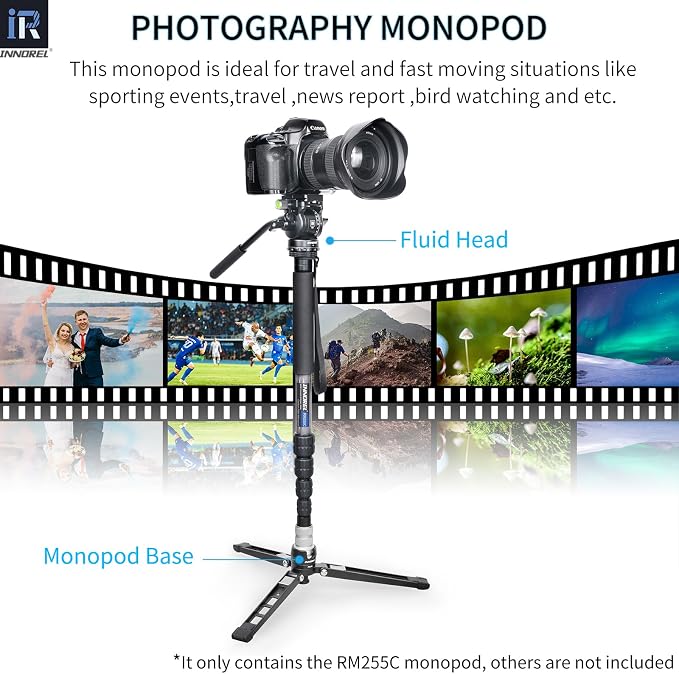 Carbon Fiber Camera Monopod INNOREL RM255C Professional Portable Compact
