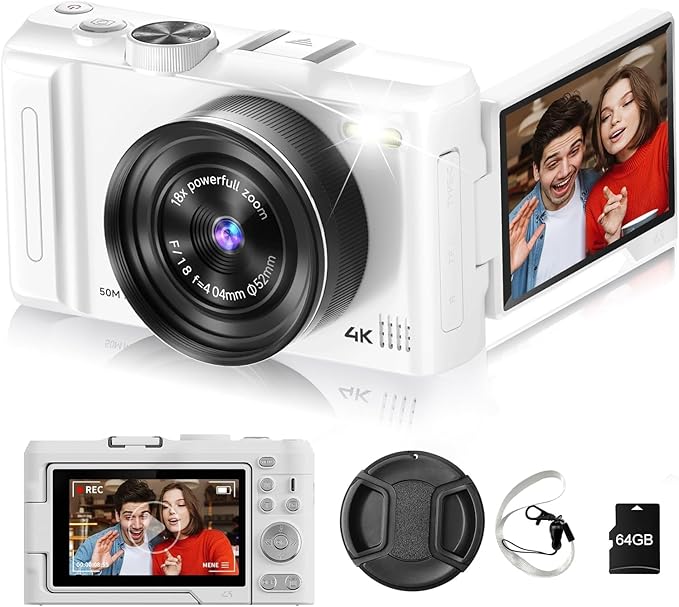 Digital Camera 4K for Photography, 50MP Vlogging Camera for YouTube Video