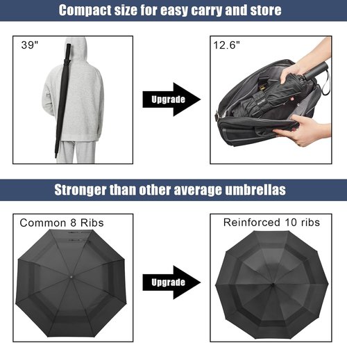 G4Free Large Golf Umbrella - Windproof Compact Reverse Design | Automatic Open & Close, 42-62 Inch