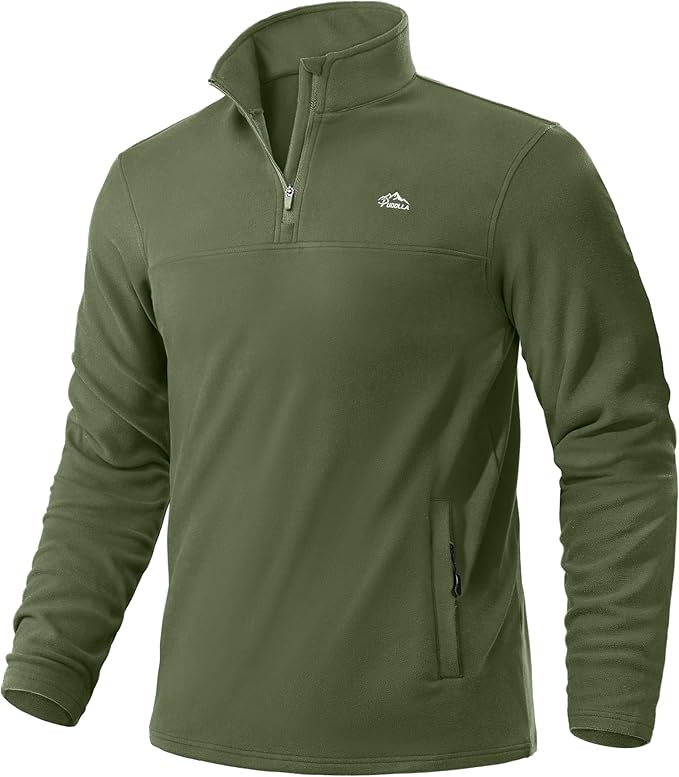 Pudolla Men's Quarter Zip Pullover with 2 Pockets Fleece Warm Soft Golf Sweatshirts for Athletic Workout Running