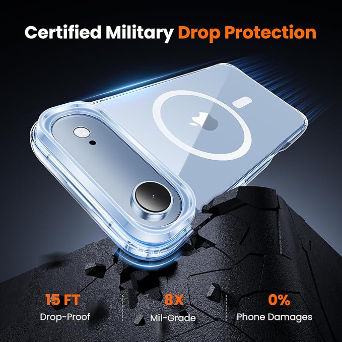 toushion 3 in 1 for iPhone Air Case Clear, Fits MagSafe, Not Yellowing