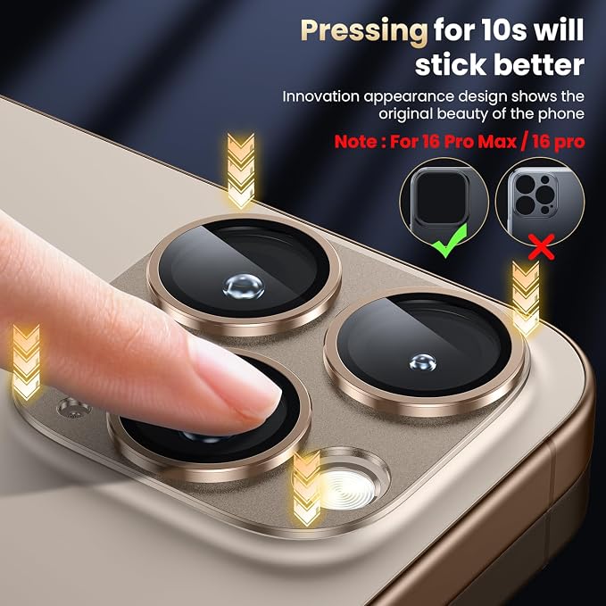 WSKEN for iPhone 16 Pro/iPhone 16 Pro Max Camera Lens Protector, Metal Aluminum