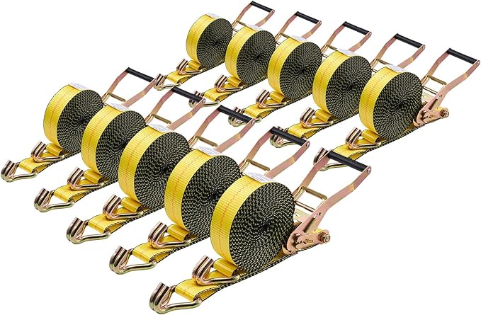 VEVOR Ratchet Straps, 2 in x 30 ft, Heavy Duty Tie Down Straps with Double J Hook, 10,000 lbs Break Strength, Tie Down Ratcheting for Moving, Trailers, Motorcycles, Kayaks, Car Roof, 10 Pack