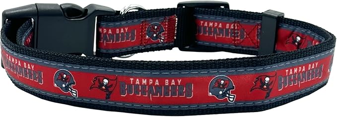 Pets First NFL Tampa Bay Buccaneers Licensed PET COLLAR, Large - Heavy-Duty, Strong, and Durable Dog Collar. Available in 31 Football Teams and 4 Sizes