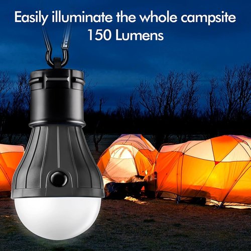 FLY2SKY Portable LED Tent Lamp - Emergency Hurricane Bulb Lantern for Camping & Hiking | 4-Pack, Multicolor