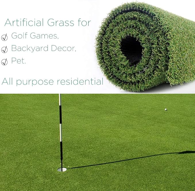 Pro Putting Green Golf Artificial Grass Turf 9FTX73FT， Indoor Outdoor Golf Training Mat, Synthetic Fake Grass for Baseball Football Gym Sports