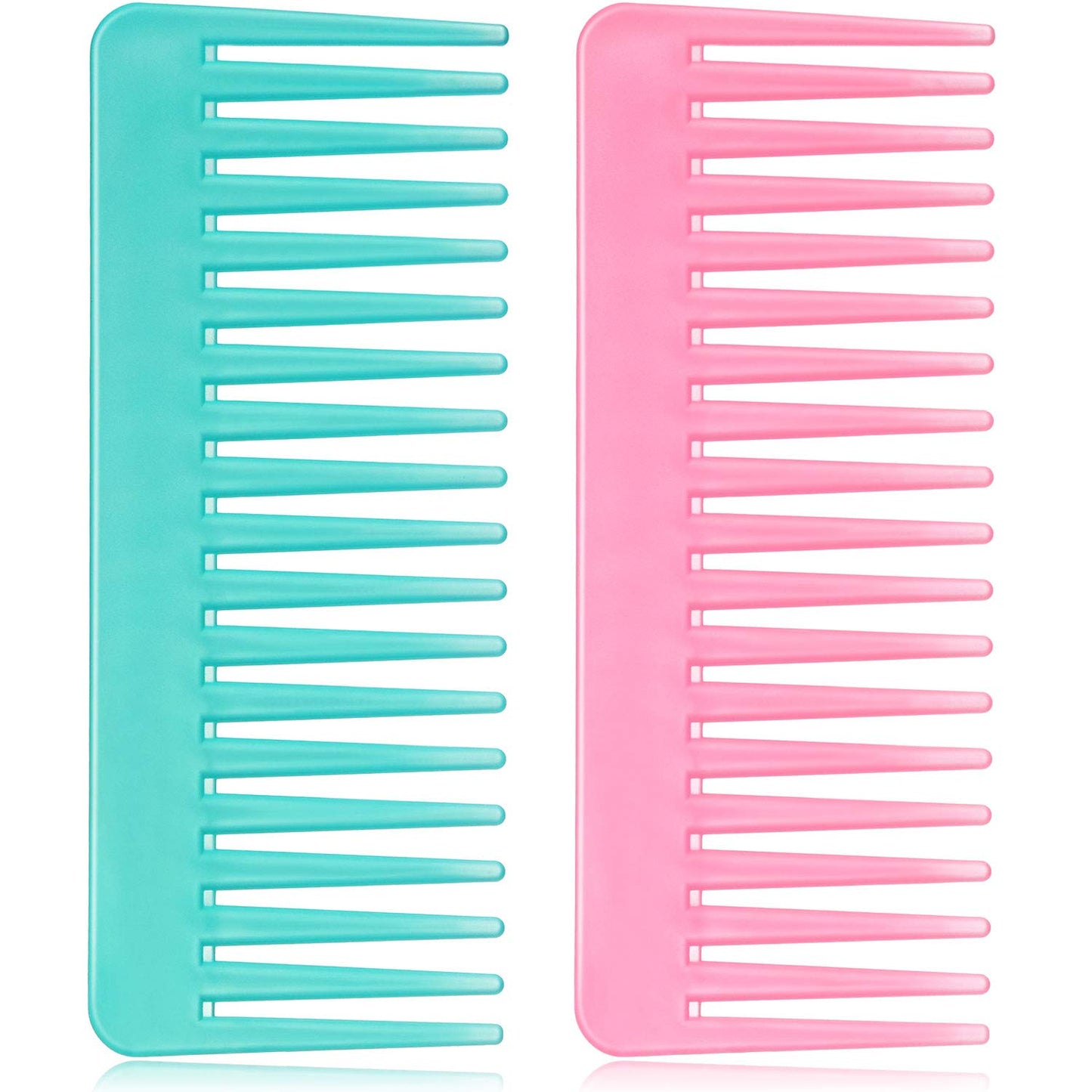 Large Hair Detangling Comb Wide Tooth Comb For Curly Hair Wet Dry Hair, No Handle Detangler Comb Styling Shampoo Comb (Cyan, Pin