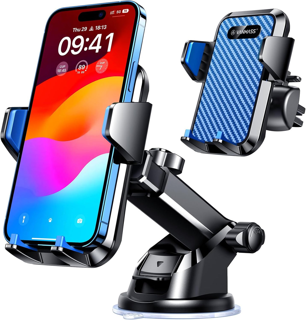 VANMASS【85+LBS Strongest Suction & Military-Grade Ultimate Car Phone Mount【Patent & Safety Certs】 Cell Phone Holder for Dash Windshield Vent for iPhone 17 Pro Max Automobile Interior Sets, Light Pink