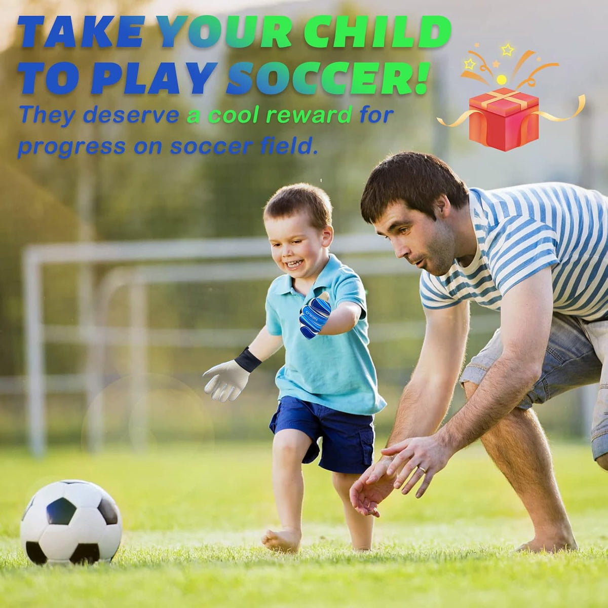 Soccer Goalie Gloves by [Brand Name] - Youth Goalkeeper Gloves with Super Grip Palms & Double Wrist Protection