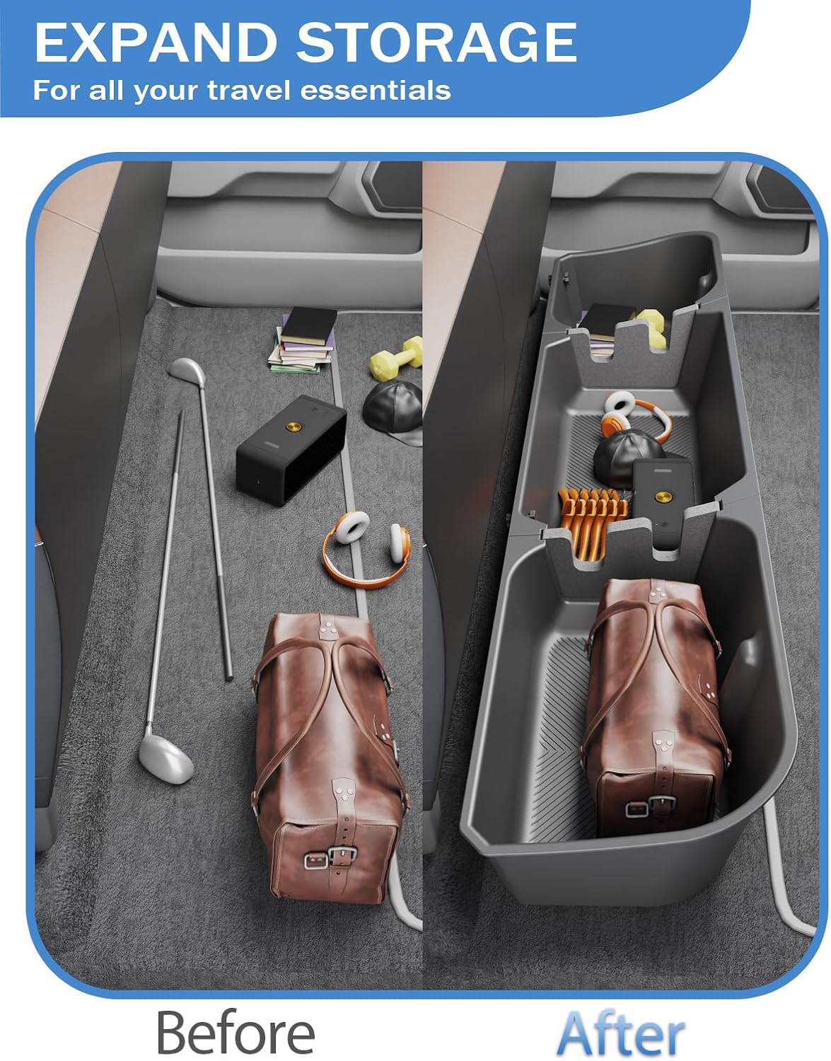 FengYu Under Seat Storage Box for 2015-2026 Ford F-150 F150 SuperCrew Cab