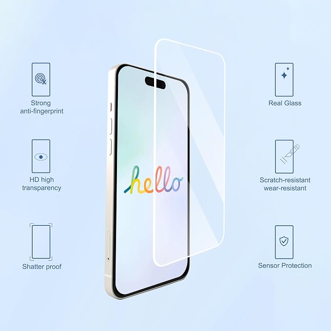 Ailun 3 Pack Screen Protector for iPhone 17 Pro + 3 Pack Camera Lens Protector