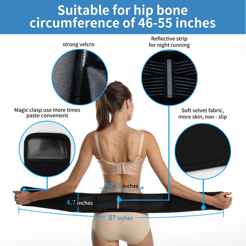 SUNFATT Sacroiliac SI Joint Belt for Women,Hip Brace for Women and Men Pain Relief & Stabilization,Plus Size Lower Back Support for Sciatica,Pelvis,SI Joint & Hip Pain (Fits Hip 43"-57")