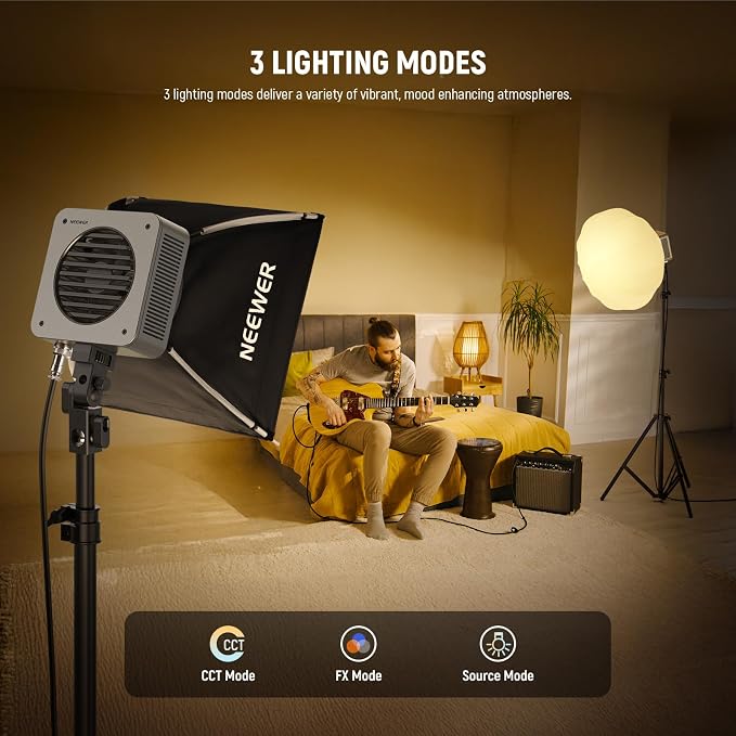 NEEWER HS200B Portable LED Video Light APP/2.4G/DMX Control, 280W 84400lx/1m Bi