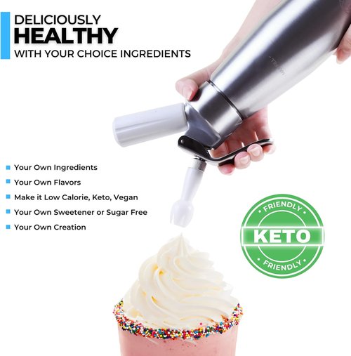 ICO Whipped Cream Chargers - 10 Count | 8g N2O for Whipped Cream Dispensers, Compatible with Standard Makers