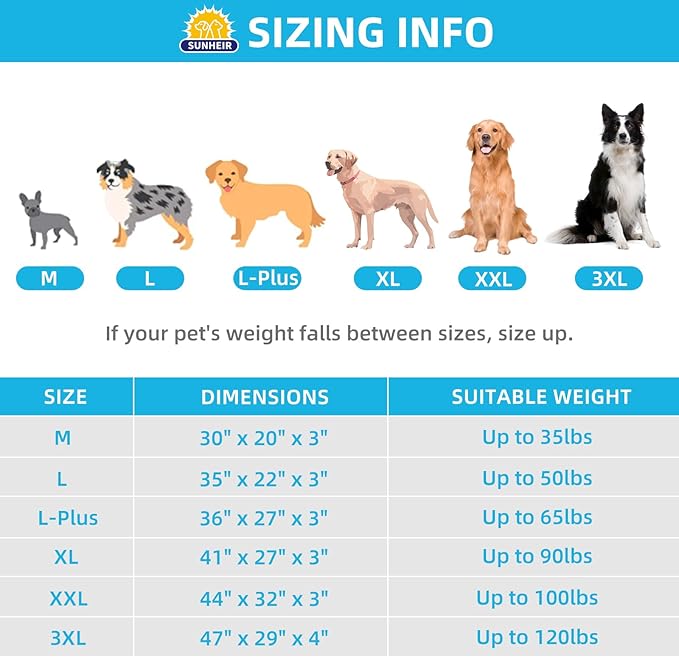 Sunheir Extra Large Orthopedic Dog Bed for Big Dogs - XXL Waterproof Dog Bed with Removable Washable Cover & Anti-Slip Bottom, Crate Bed, Deluxe Plush Pet Bed Mat (Grey)
