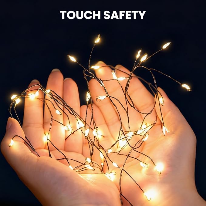 Dailyart Fairy Lights Plug in, 2000 Led Twinkle String Light with Remote 130Ft Waterproof 8 Modes Warm Cluster Lights with Timer for Bedroom Wreath Window Wedding Christmas Tree Decoration,Black Wire