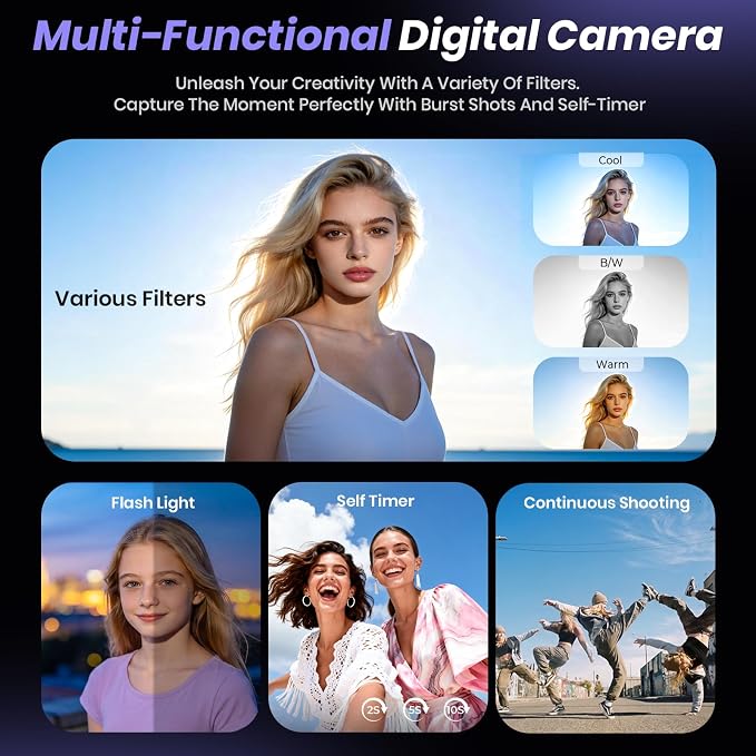5K Digital Camera for Photography, 2026 Latest 80MP Autofocus WiFi Vlogging
