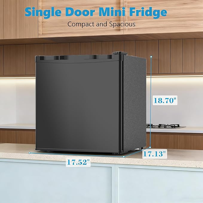 Antarctic Star Mini Fridge with Freezer, Rated 1.6 cu.ft, Small Upright Refrigerator with Removable Shelves, 7 Adjustable Thermostat, Low Noise for Bedroom/Apartment/Office,