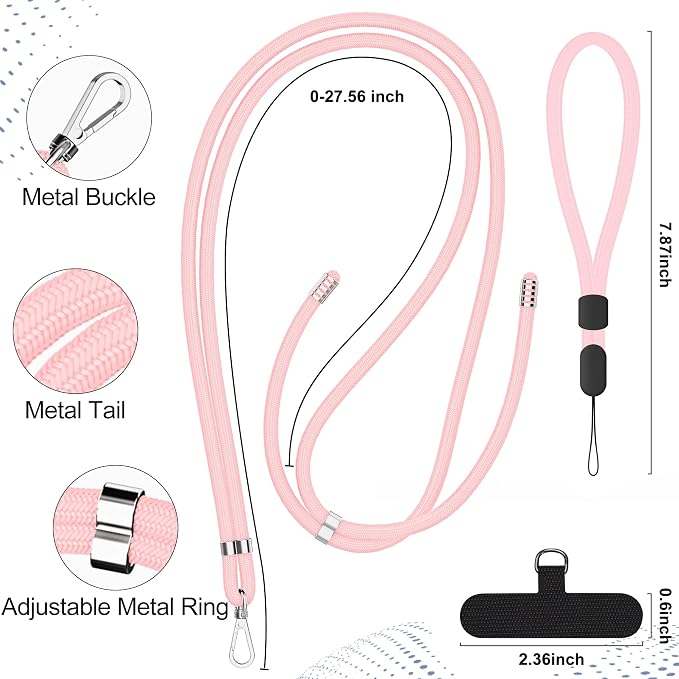 takyu Phone Lanyard, 2 Pack Adjustable Cell Phone Lanyard Crossbody Neck Strap