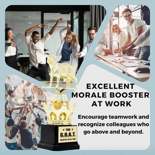 Alpha Awards Goat Trophy - G.O.A.T. Funny Trophy with Custom Plate Option | Perfect Appreciation Gift for Boss or Friend