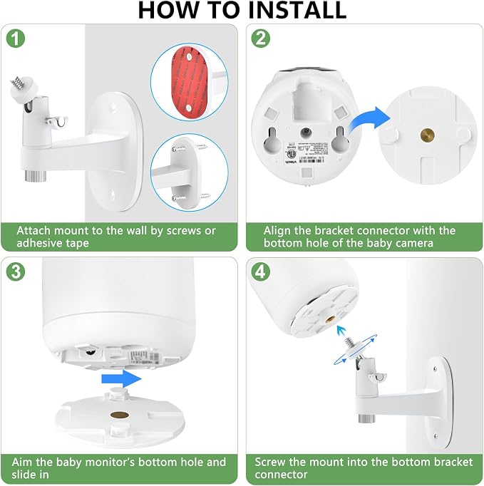 Adhesive Baby Monitor Wall Mount Compatible