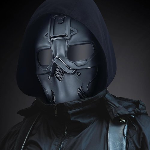 Guayma Tactical Full Face Airsoft Paintball Mask - Cyberpunk Balaclava for Halloween Cosplay
