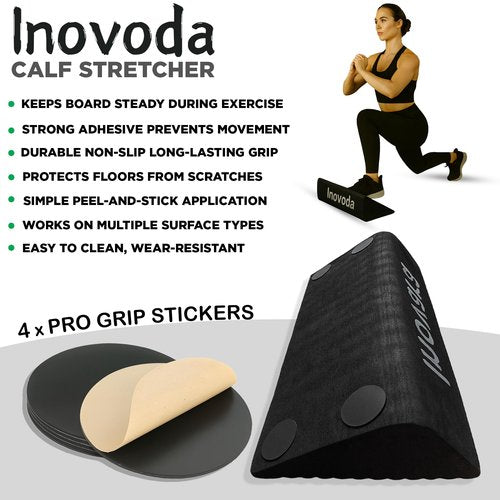 Inovoda Calf Stretch Board I Slant Board For Calf Stretching & Calf Raise Block for Relief of Plantar Fasciitis, Achilles Tendonitis & Calf Tightness | Calf Stretcher with 5 Resistance Bands & Carry Bag I Ankle Balance Board & Ankle Exerciser Strengthener