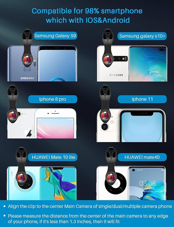 MIAO LAB 10 in 1 Cell Phone Camera Lens Kit, Wide Angle Lens & Macro