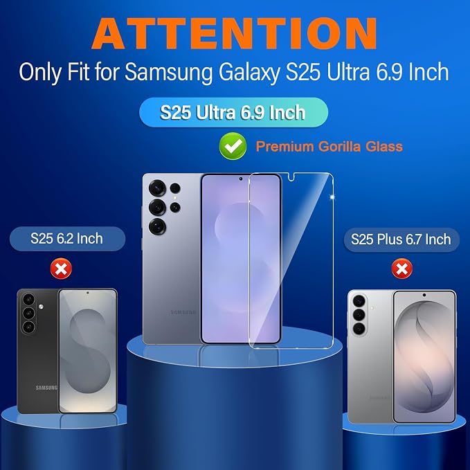 firtstnow 3 Pack for Samsung Galaxy S25 Ultra Screen Protector Tempered Glass +