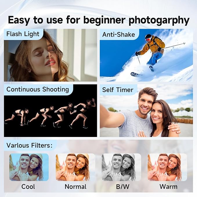 4K Digital Camera for Photography, 64MP Vlogging Video Camera for YouTube