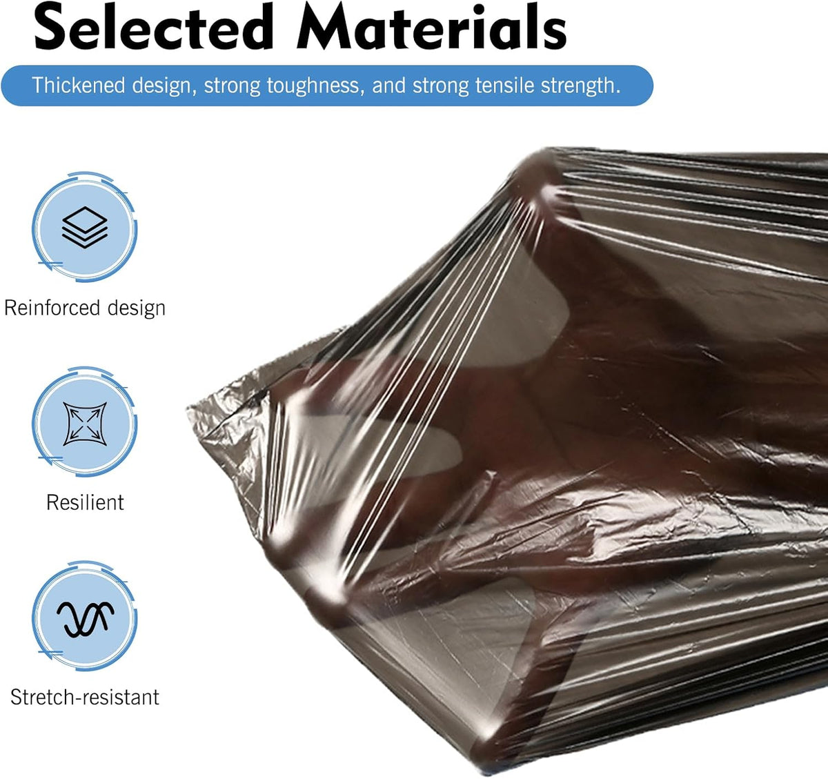 100PCS Car Trash Can Bags, Thicken Small Garbage Bags, 1-2 Gallon Portable Trash Can, Strong Mini Trash Bags, for Car Home Office Kitchen Bathroom Bedroom (Black)