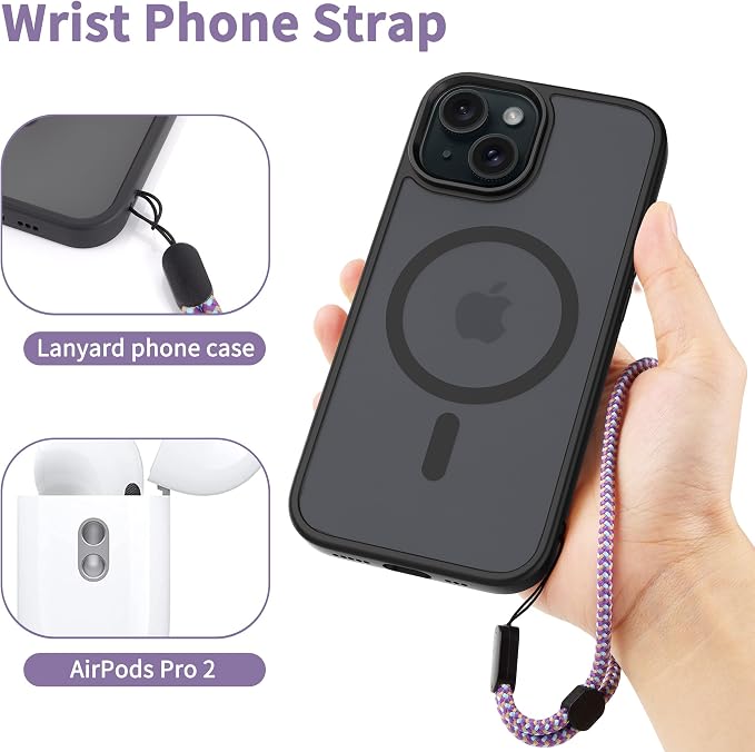 CACOE Phone Lanyard 2 Pcs-1 Pcs Adjustable Neck Strap, 2 Pads, Universal