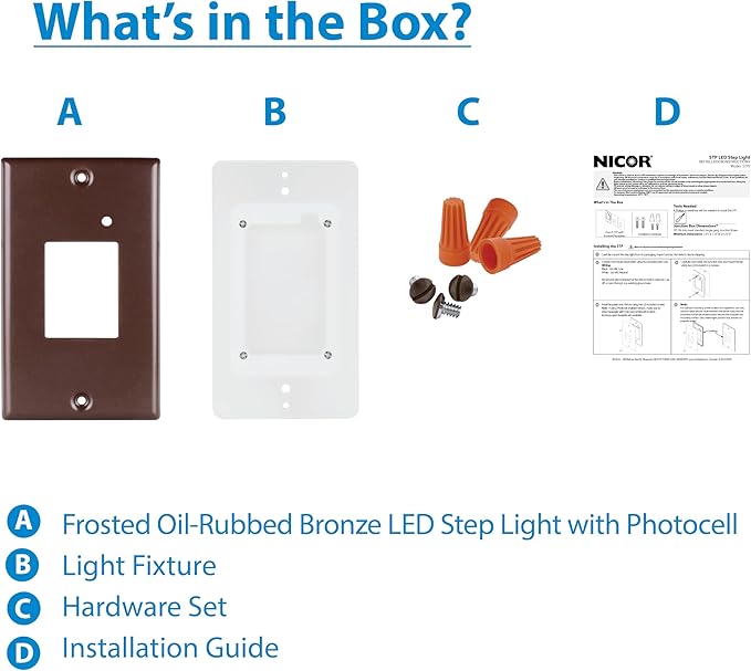 NICOR Lighting STP2 Frosted Oil-Rubbed Bronze LED Step Light with Photocell (STP2F120OBPC)