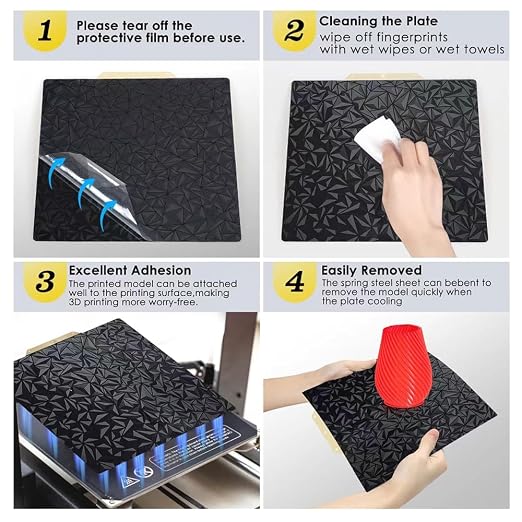 HzdaDeve Build Plate for Adventurer 5M/5M Pro/AD5X Double Sided Textured PEI