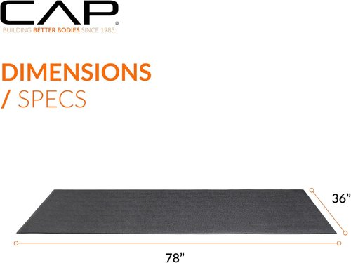 Cap Exercise Equipment Mat - Treadmill & Fitness Floor Protection | Black Pebble Design, Multiple Sizes