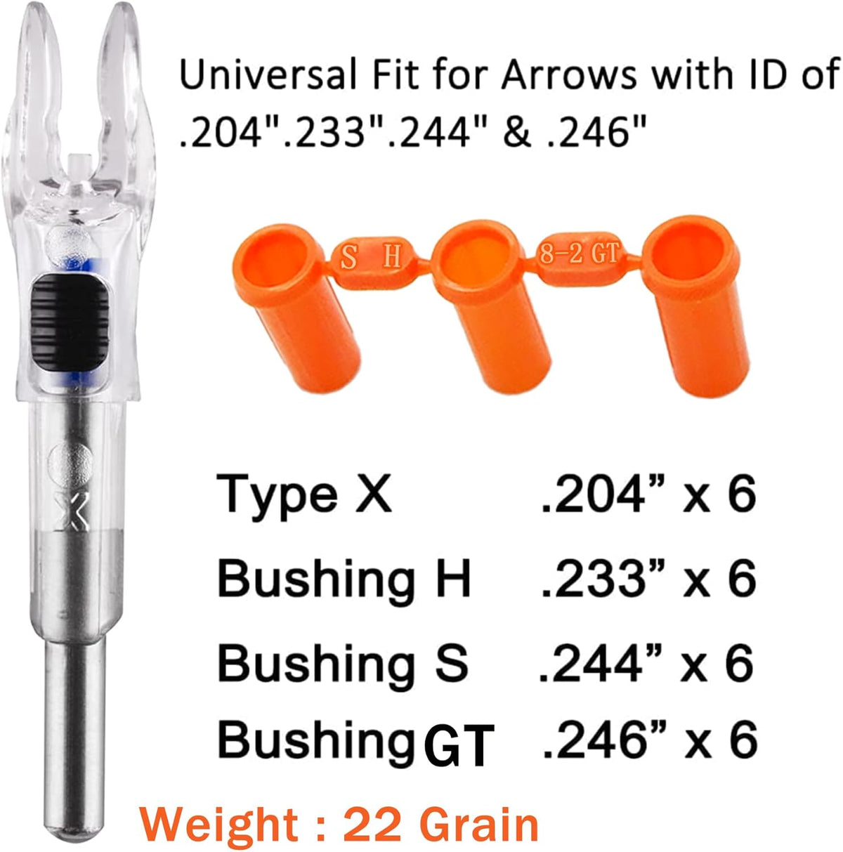 Skiennix High-Visibility LED Arrow Nocks - 6PCS with ON/OFF Switch | Fits .204-.246 Diameter
