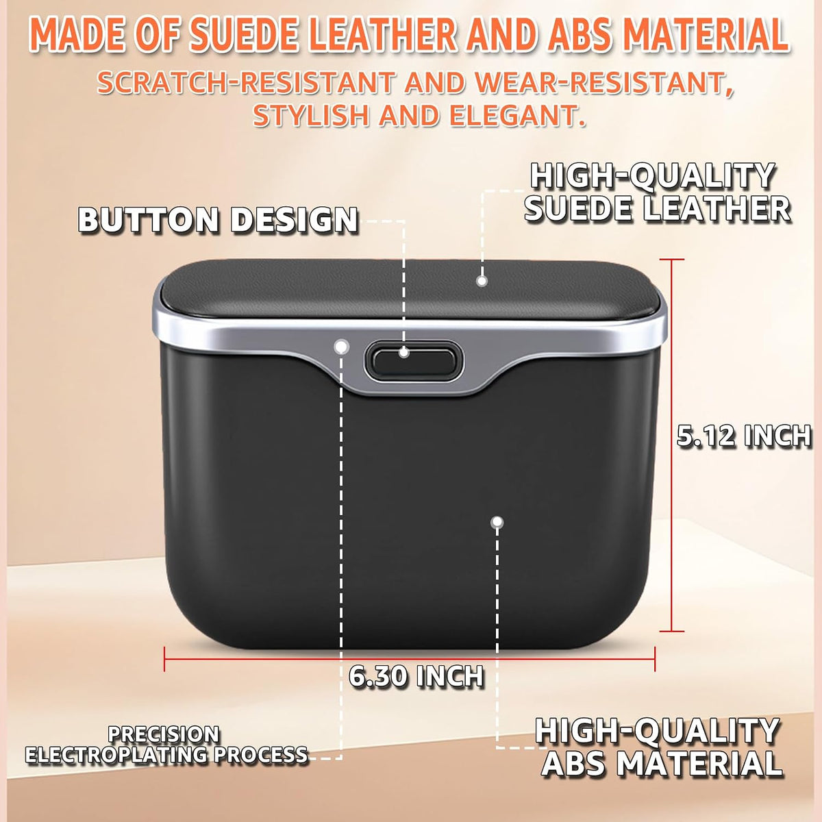 HOLDCY Car Trash Can, Waterproof Multi‑Functional Auto Trash Bin for Door/Console/Seat Back, Universal Vehicle Garbage Can for Car/Truck/SUV Drivers (Black)