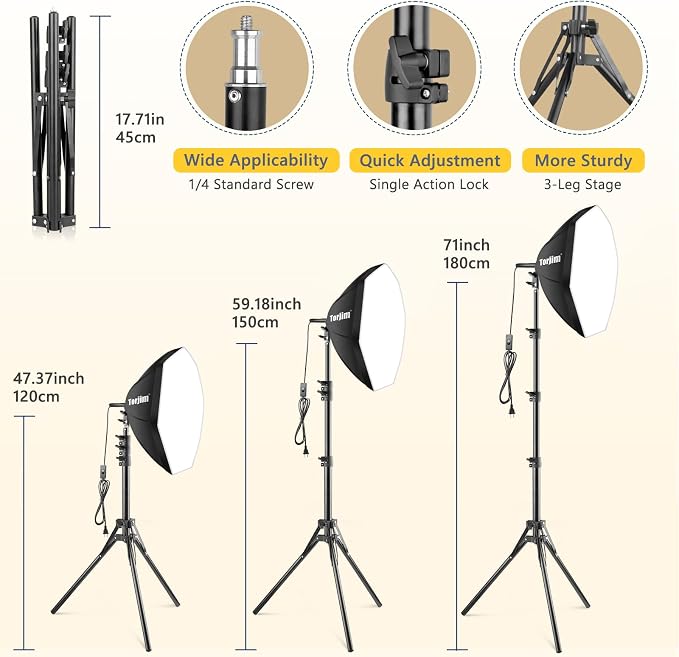 Torjim Softbox Photography Lighting Kit, Studio Lights
