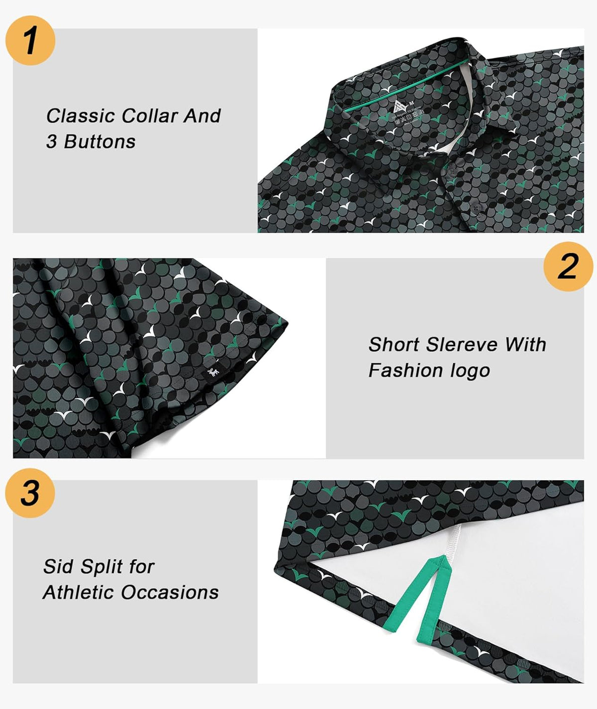 SWISSWELL Men's Performance Golf Shirt - Moisture Wicking Collared Short Sleeve | Comfortable Fit