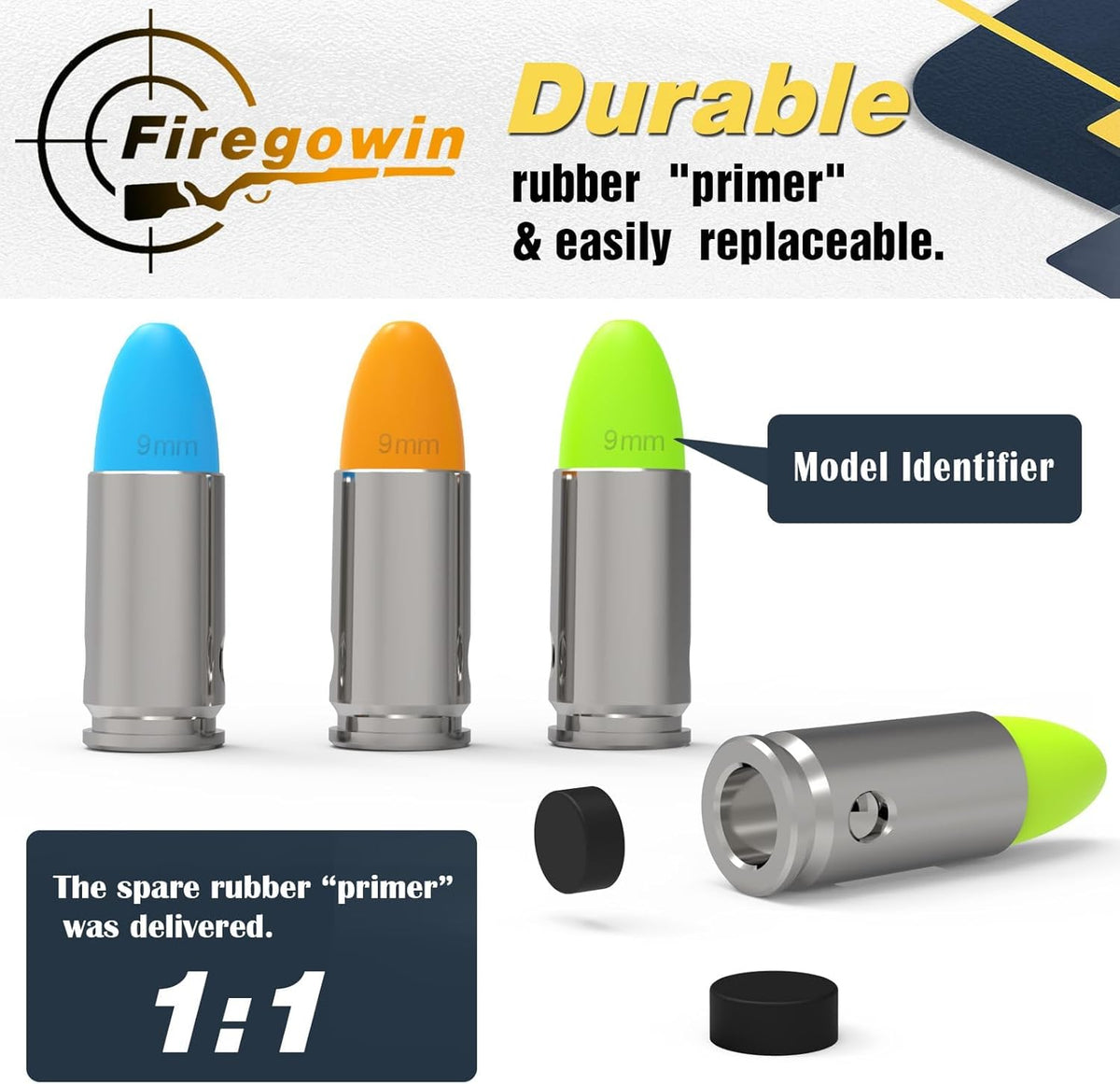 Pro Dummy Rounds Snap Caps - Reusable 9mm, 12GA, .50, .45, & .380ACP Training Rounds for Safe Dry Fire Practice