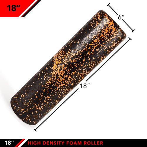 JFIT High Density Foam Roller - Speckled Orange | 18-Inch for Enhanced Muscle Recovery