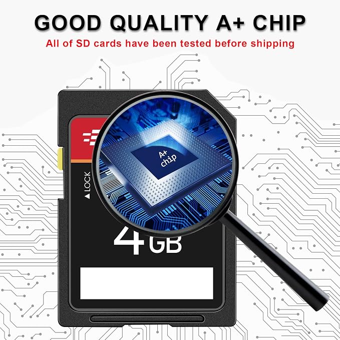 EASTBULL 5-Pack of SD Card 4GB Class 10 SD Card U1 V30 High-Speed 100MB/s Read