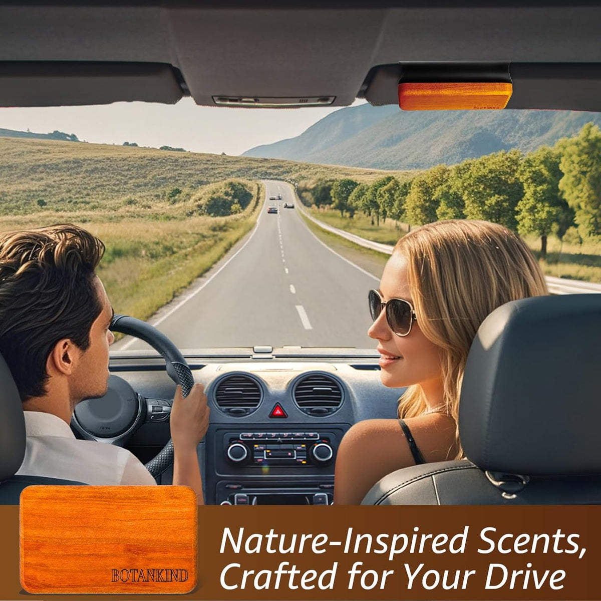 Car Air Freshener- Original Wood Air Freshener-Car Odor Eliminator for Visor Clip-Long Lasting Scent, Vehicle Scent Diffuser for Truck, SUV, Sedans - 4 pack Included 2 Clips