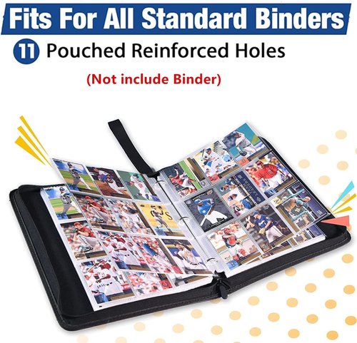 1800 Pockets Card Sleeves by [Brand Name] - Double-Sided Trading Card Pages for 3 Ring Binders | Clear Baseball Card Sleeves
