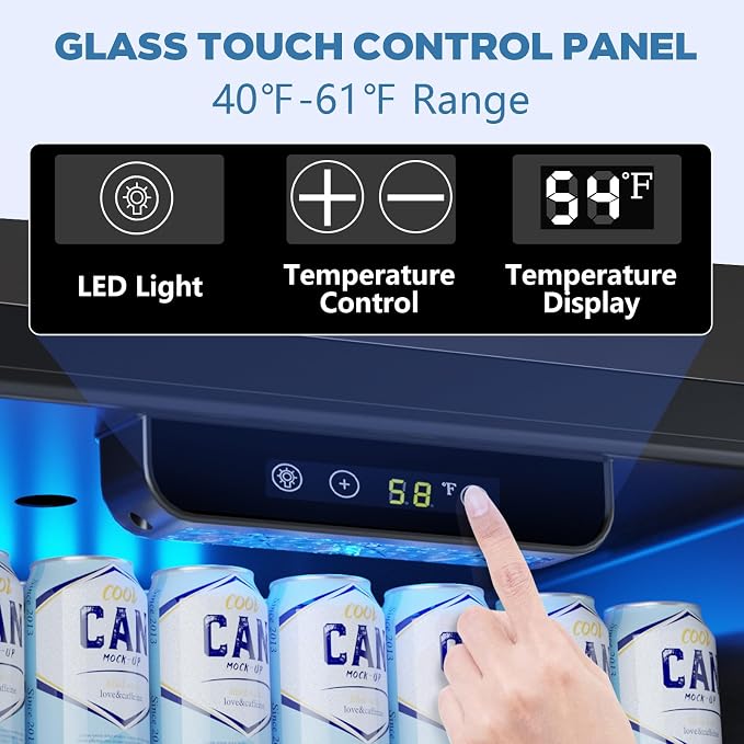 Electactic 95 Cans Beverage Refrigerator, 26 Bottle Mini Fridge, 2.7 cu.ft Drink Fridge Digital Temperature Control for Bottled Beer, Soda,Water
