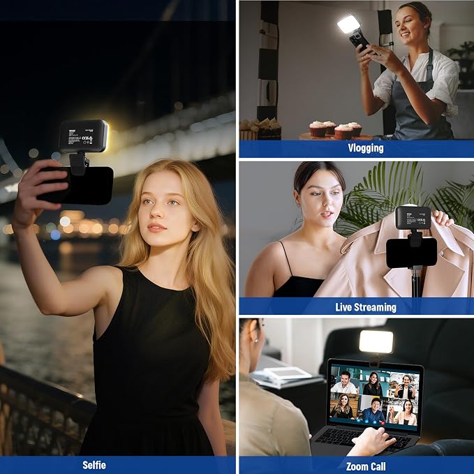 NEEWER Entry Level Version LED Selfie Light, Plastic Clip on Phone Fill Lighting