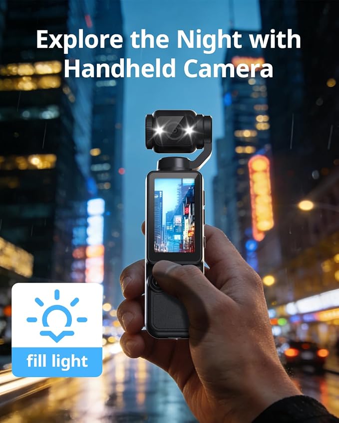 Vlogging Camera with 180° Rotating Lens, Pocket Body Camera with Audio & Video
