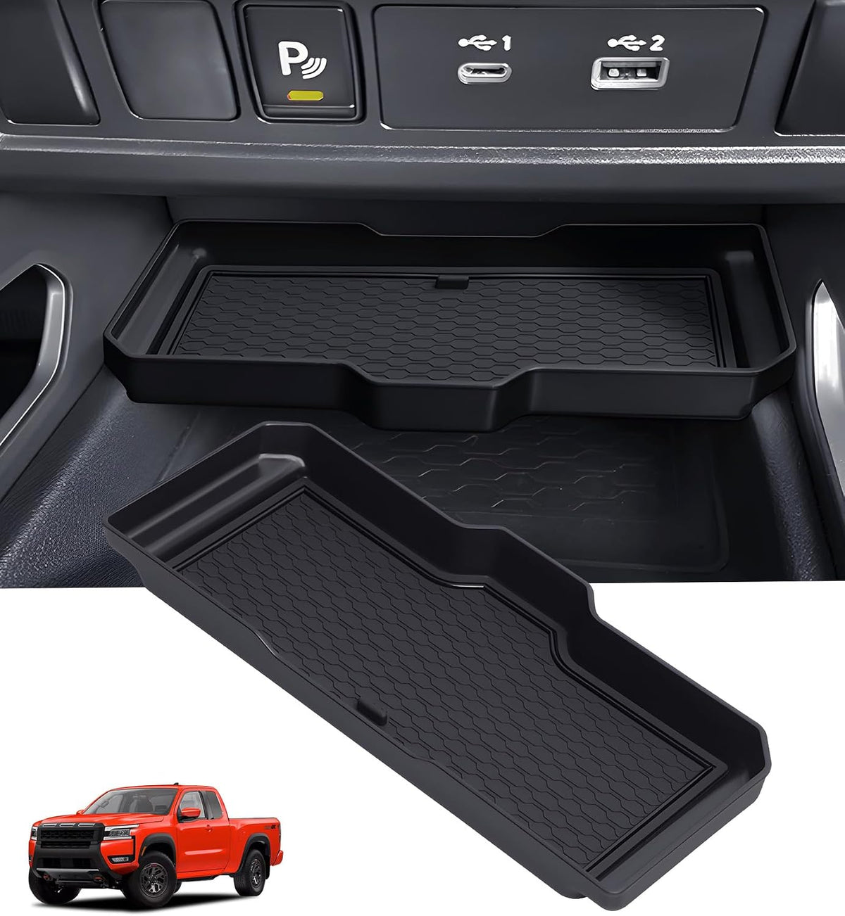 Center Console Organizer for Toyota Land Cruiser Prado 250 2027 2026 2025 2024, Interior Accessories Storage Box Insert Tray for 2024-2027 Land Cruiser, Black