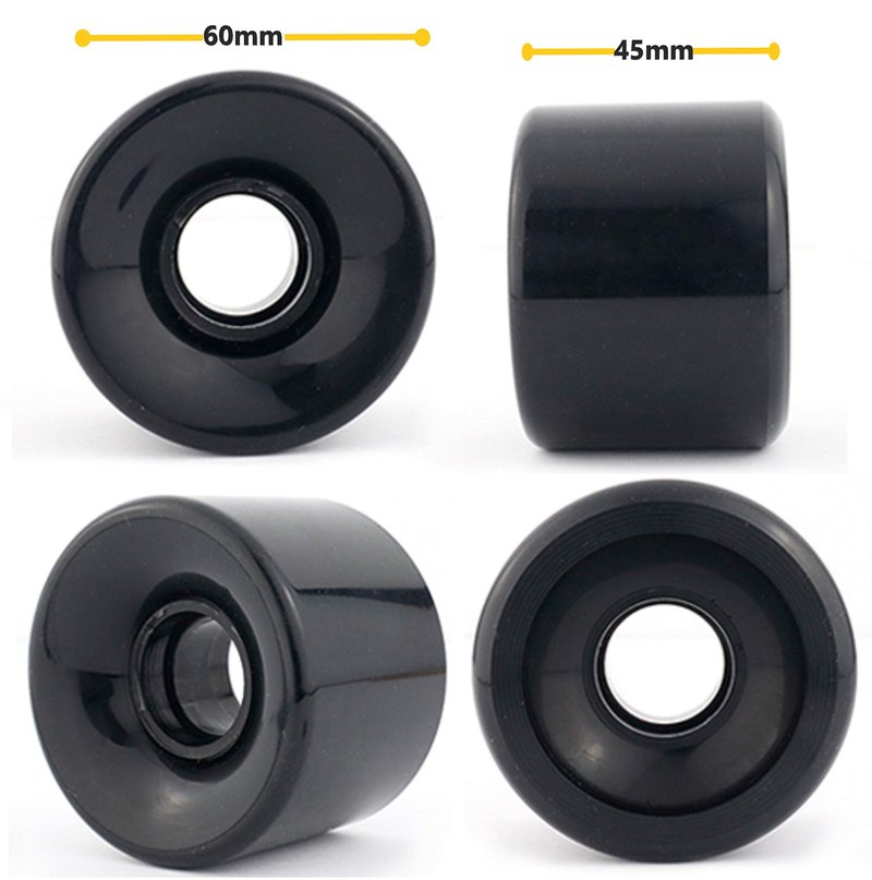 VJ Skateboard Truck and Wheel, 5.0 Skateboard Trucks 127mm (Black) w/Skateboard Cruiser Wheel 60mm, Skateboard Bearings, Skateboard Screws, Skateboard Riser Pads (Black)